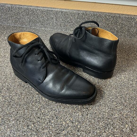 Sutor Mantellassi Other - Sutor Mantellassi Men's Size 10 Black Leather Ankle Boots Lace Up Made In Italy